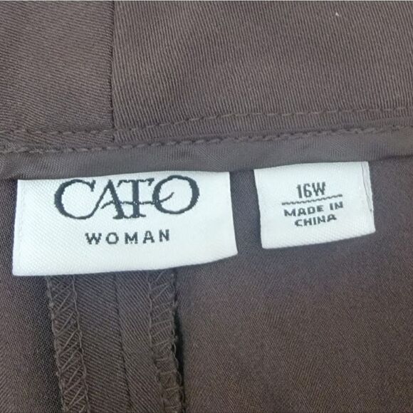 CATO Career Brown Capri Pants Comfy Fold Hem High Waisted Earthy Size 16W - Picture 3 of 8